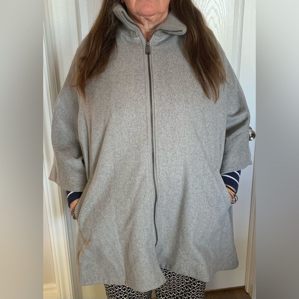 DKNY Light Grey Wool Spring Coat